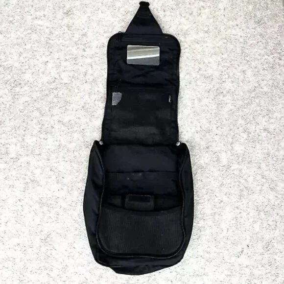 LL Bean Travel Toiletry Bag Caddy Hanging Personal Organizer Black Nylon - Picture 3 of 4